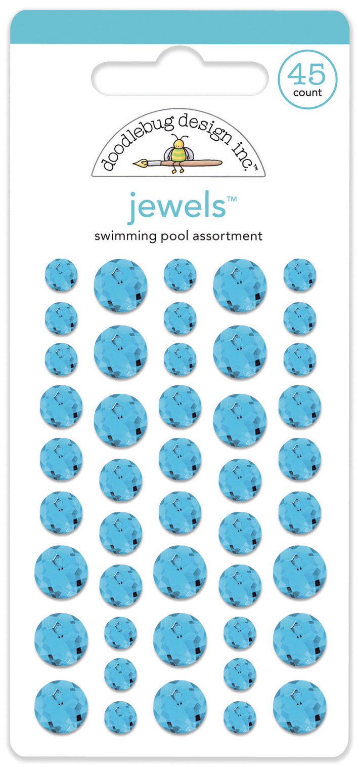 Doodlebug Design - Monochromatic Collection - Jewels -Swimming Pool