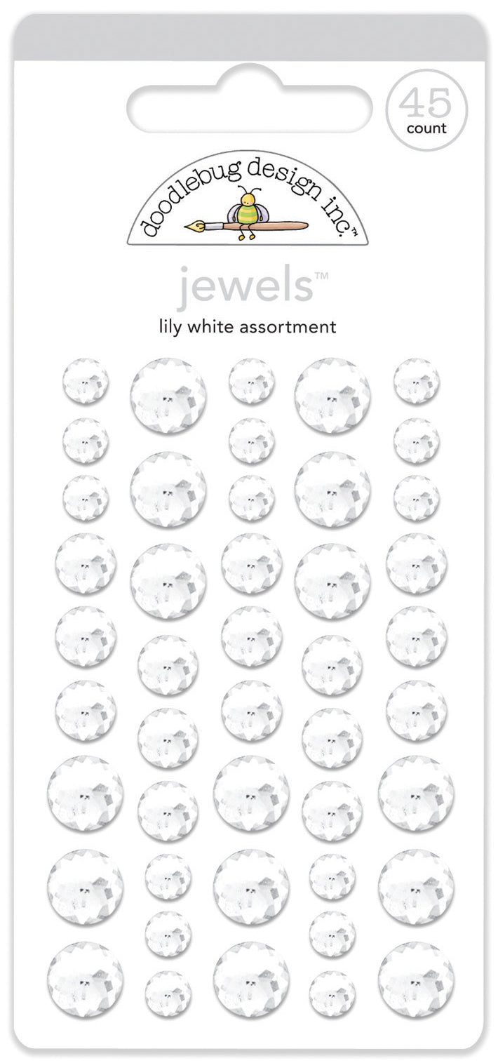 Doodlebug Design - Monochromatic Collection - Jewels -Lily White