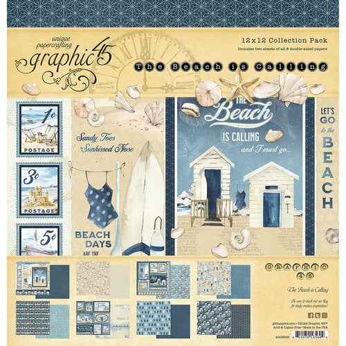 Graphic 45 The Beach is Calling 12 x 12 Paper Pack