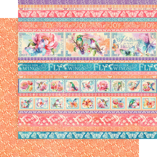 Graphic 45 - Flight of Fancy Collection - 12 x 12 Double-Side Designer Cardstock - Flying By To Say Hello