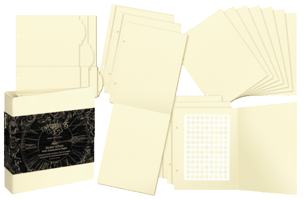 Graphic 45 - Binder Album With Interactive Pages - Ivory