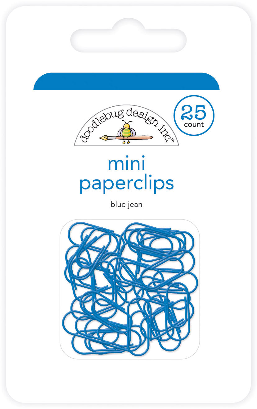 Doodlebug Design - Mini Paperclips - Blue Jean