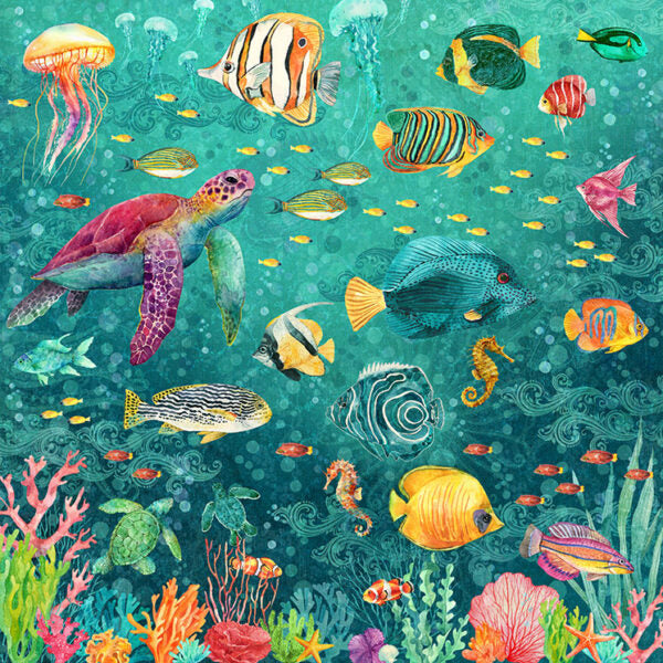 Graphic 45 - Seas The Day Collection - 12 x 12 Double-Sided Cardstock -Dive Into Happiness