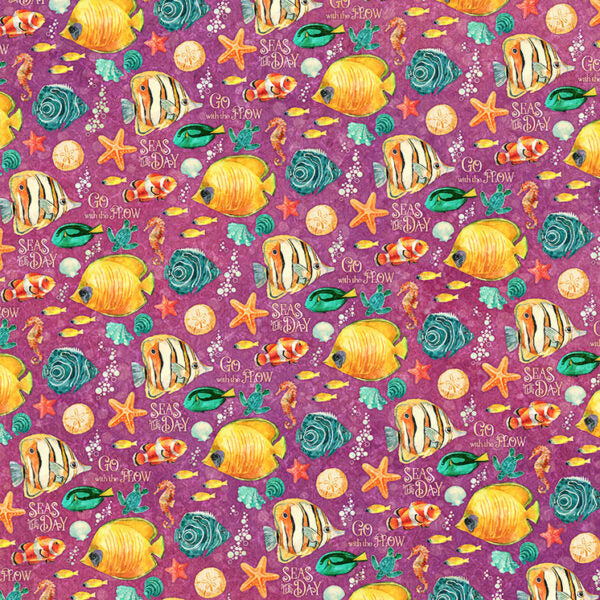 Graphic 45 - Seas The Day Collection - 12 x 12 Double-Sided Cardstock -Great Catch