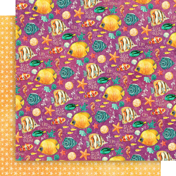 Graphic 45 - Seas The Day Collection - 12 x 12 Double-Sided Cardstock -Great Catch