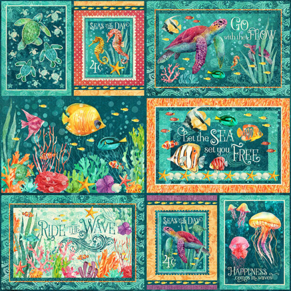 Graphic 45 - Seas The Day Collection - 12 x 12 Double-Sided Cardstock -Go With The Flow