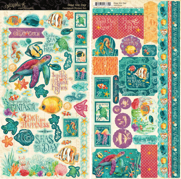 Graphic 45 - Seas The Day Collection - Sticker Set