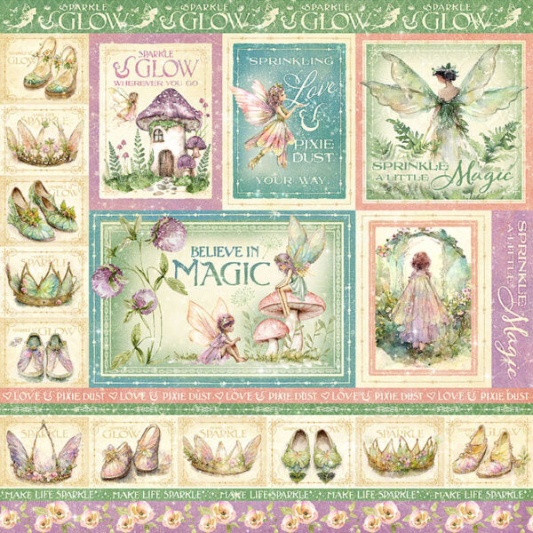 Graphic 45 - Fairy Boutique Collection - 12 x 12 Double-Side Cardstock - Sprinkle A Little Magic