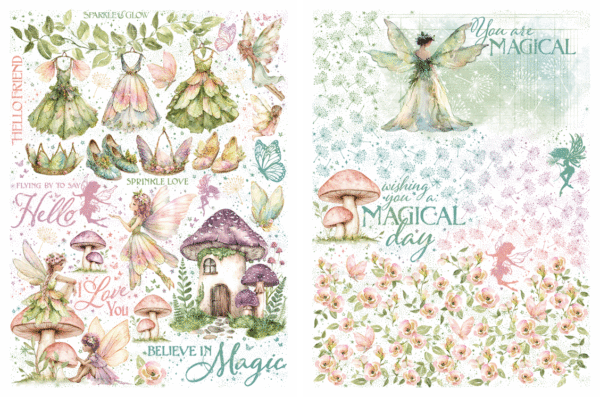 Graphic 45 - Fairy Boutique Collection - Rub-On Transfers