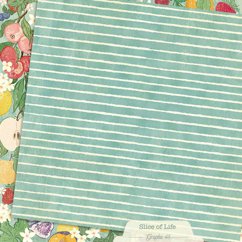 Graphic 45 - Slice Of Life Collection - 12 x 12 Double Sided Paper - Fruit And Floral