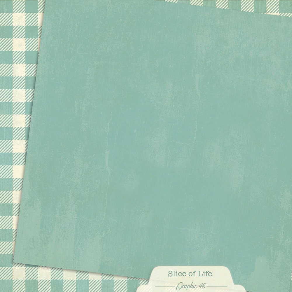 Graphic 45 - Slice Of Life Collection - 12 x 12 Double Sided Paper - Capri Blue Patterns And Solids