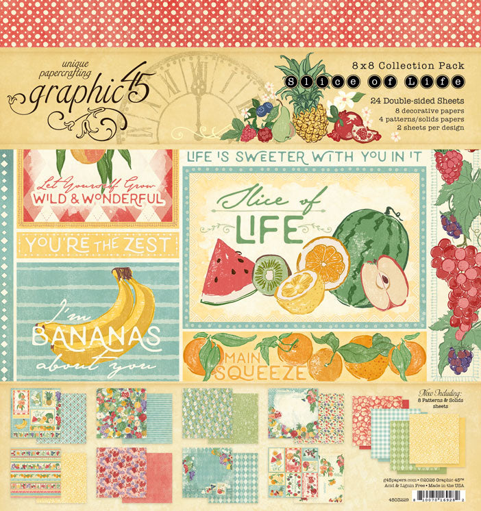 Graphic 45 - Slice Of Life Collection - 8 x 8 Collection Pack