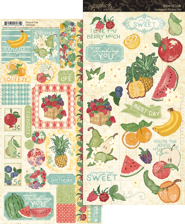 Graphic 45 - Slice Of Life Collection - Cardstock Sticker Set