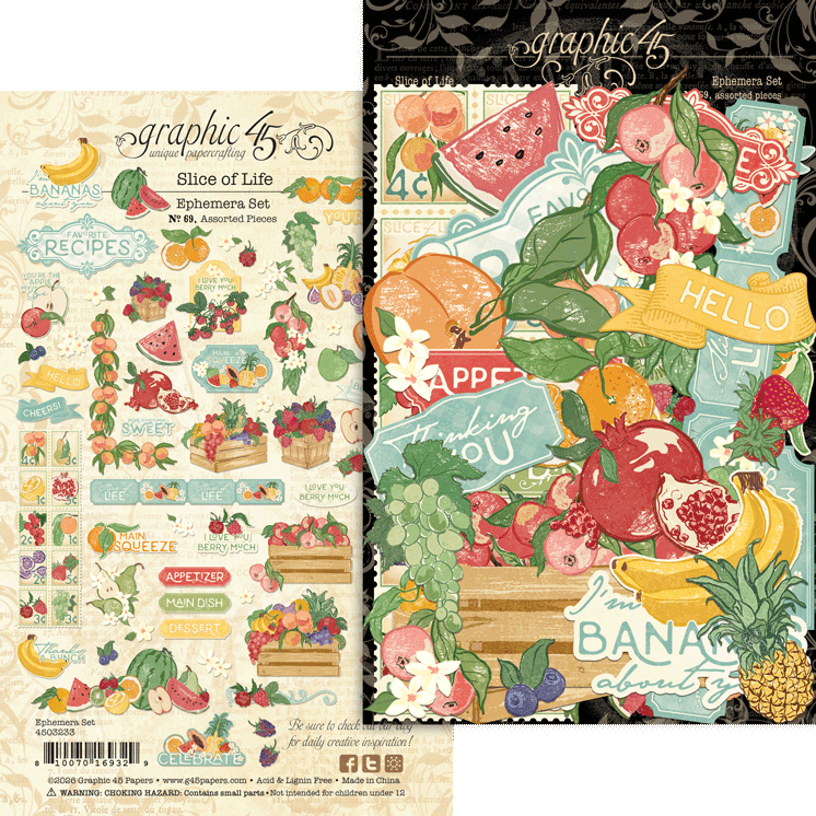 Graphic 45 - Slice Of Life Collection - Ephemera Set
