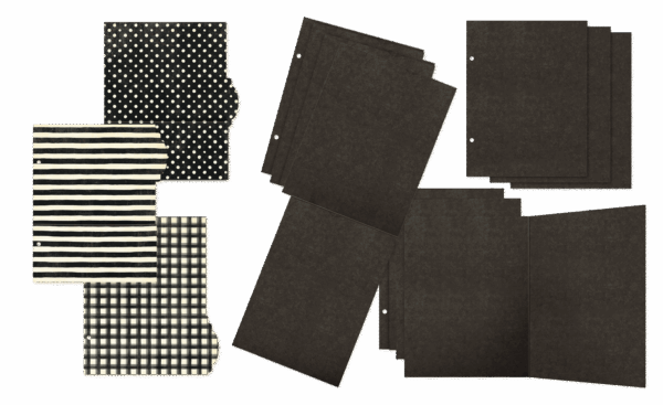 Graphic 45 - Binder Album With Interactive Pages - Black Check