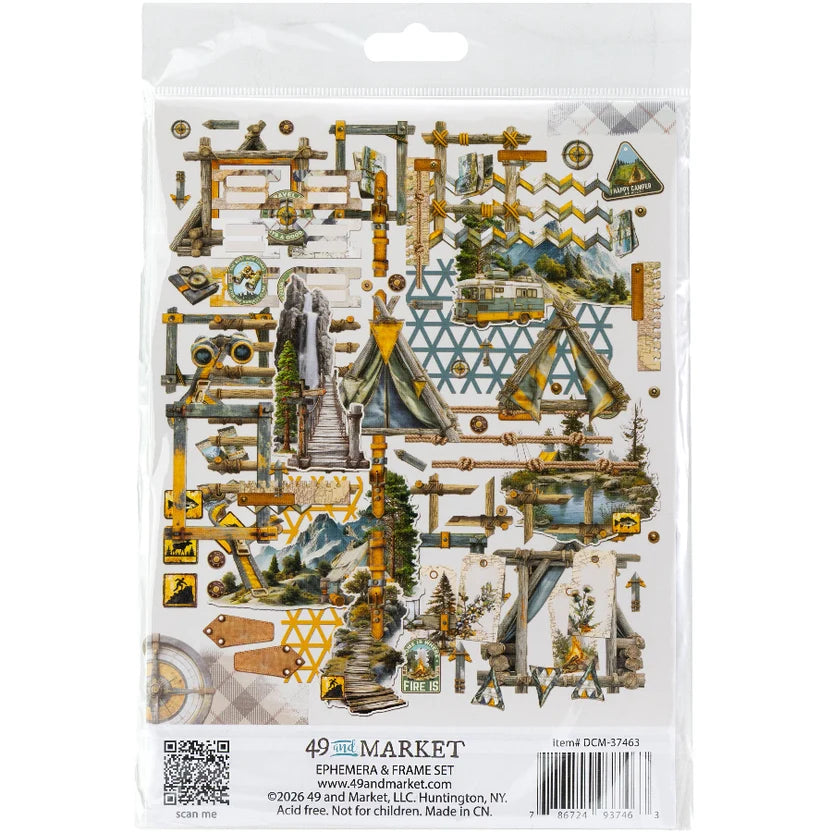 49 and Market - Campfire Memories Collection - Ephemera And Frame Set