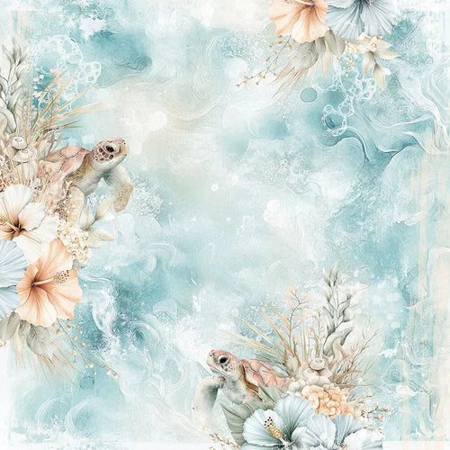 49 and Market - Coastal Soul Collection - 12 x 12 Double Sided Paper - Turtle Cove