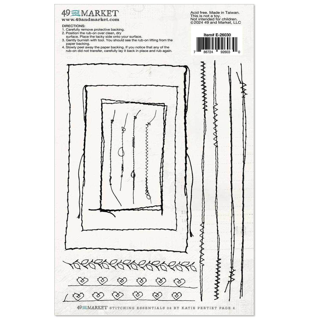 49 And Market Essentials Rub-On Transfer Set
