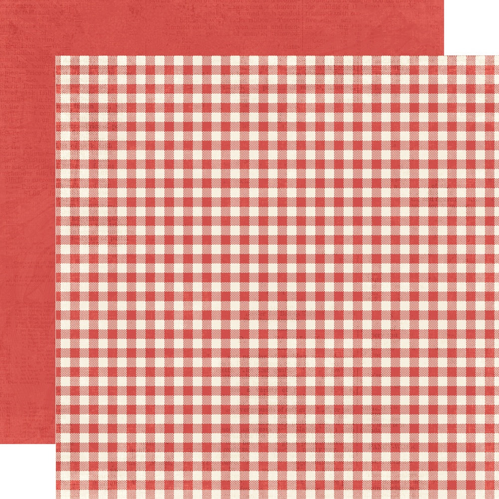 Simple Stories - Simple Vintage Linen Market Collection - 12 x 12 Double Sided Paper - Cherry Pie