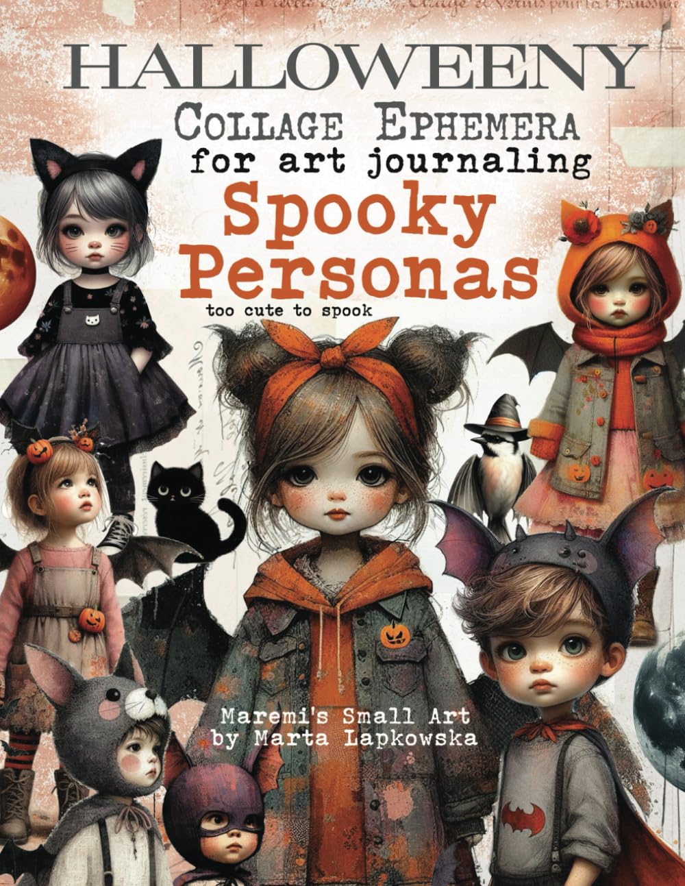 Maremi's Small Art - Halloweeny -Collage Ephemera for art journaling SPOOKY PERSONAS
