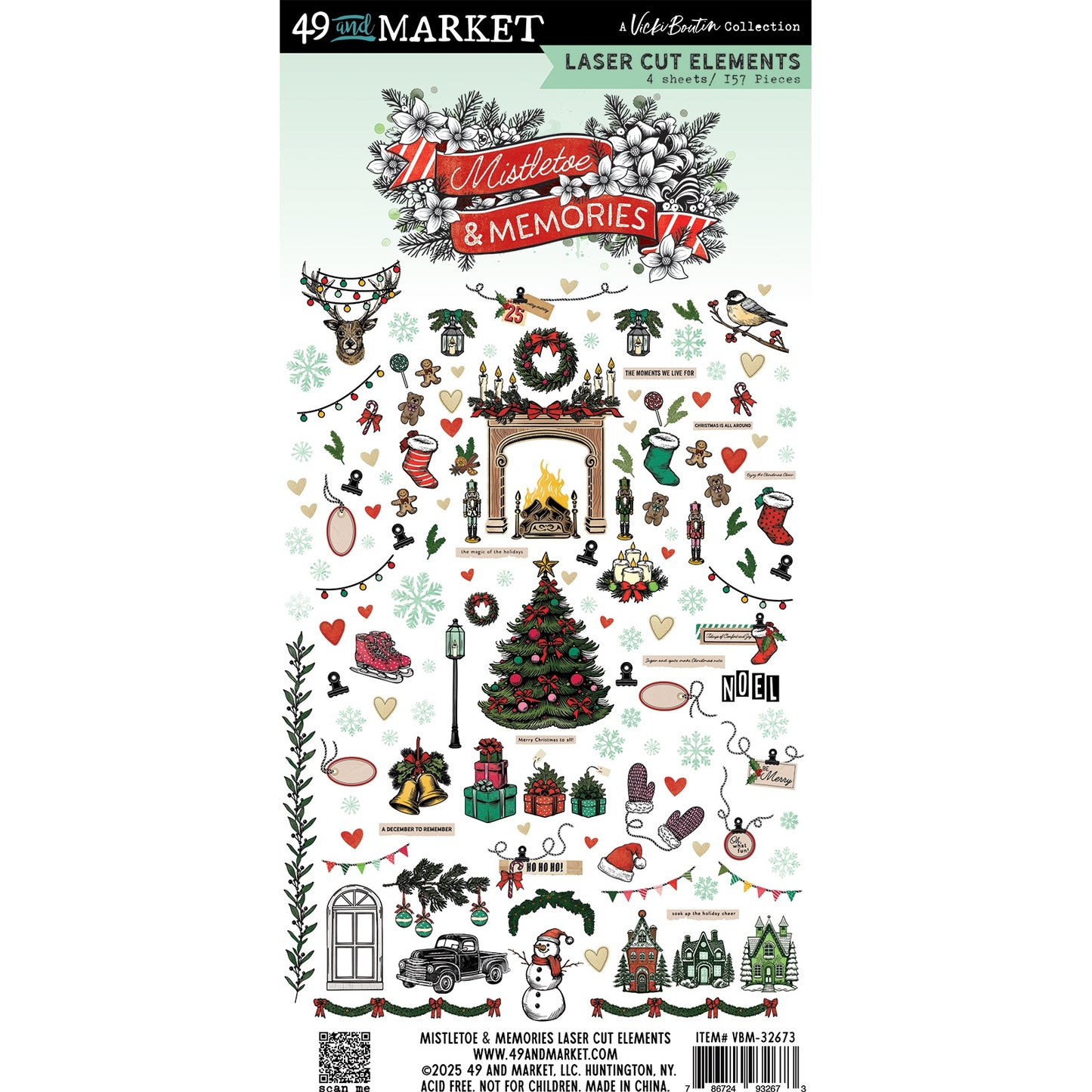 49 and Market - Mistletoe and Memories Collection - Laser Cut Elements