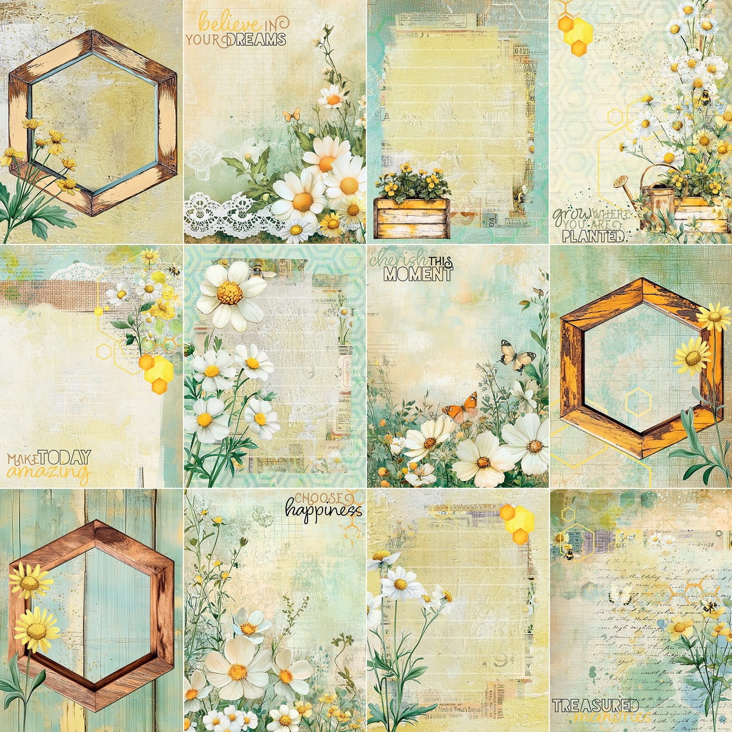 49 and Market - Botanical Buzz Collection - 12 x 12 Double-Sided Paper - Blooming