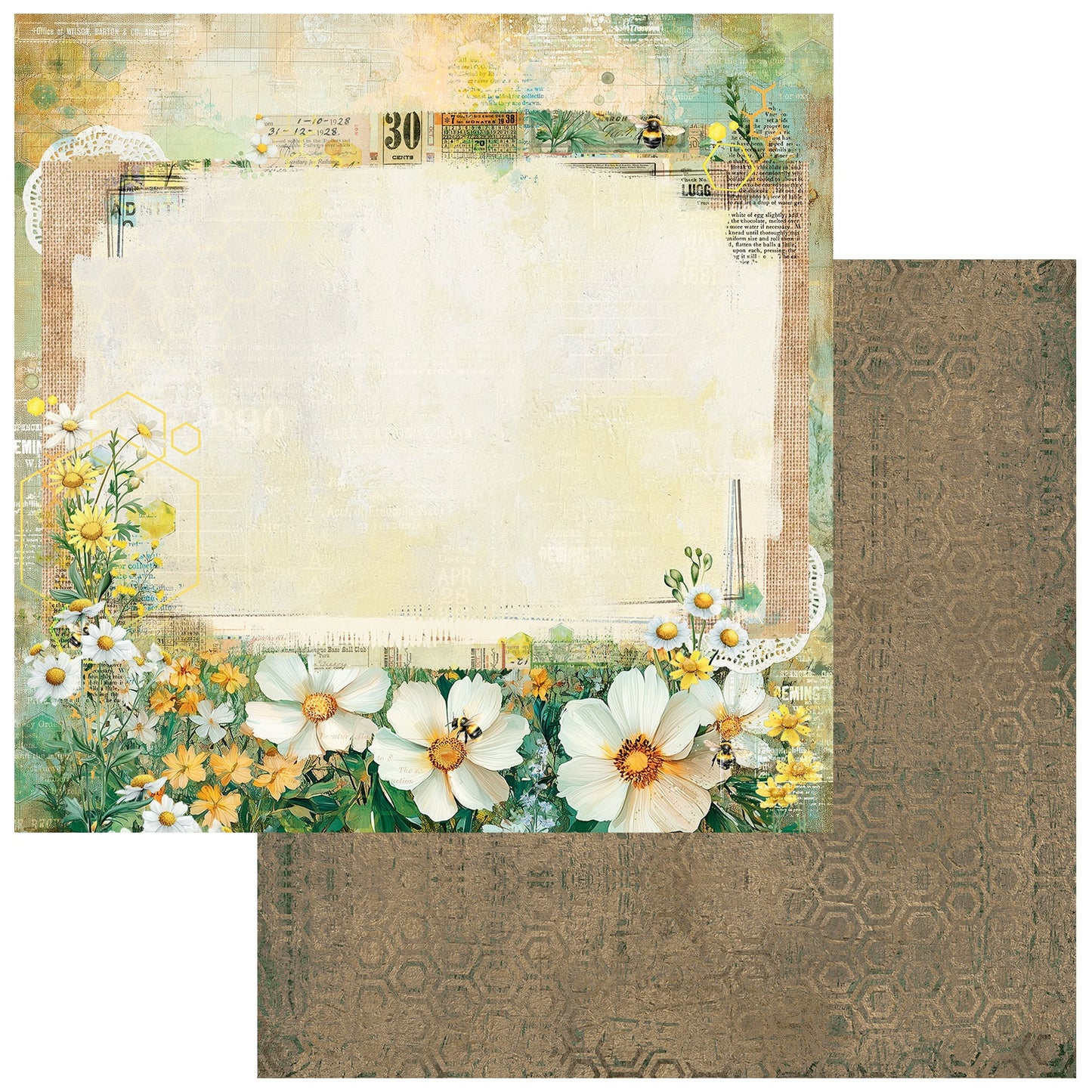 49 and Market - Botanical Buzz Collection - 12 x 12 Double-Sided Paper - Meadow