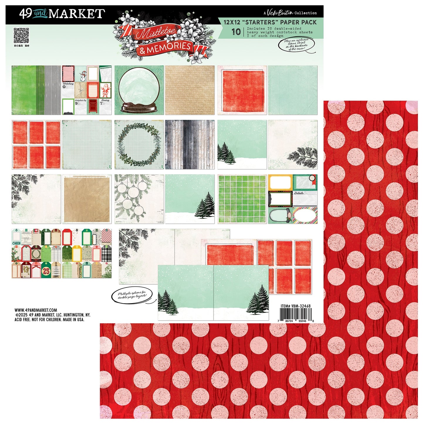 49 and Market - Mistletoe and Memories Collection - 12 x 12 Starters Collection Pack