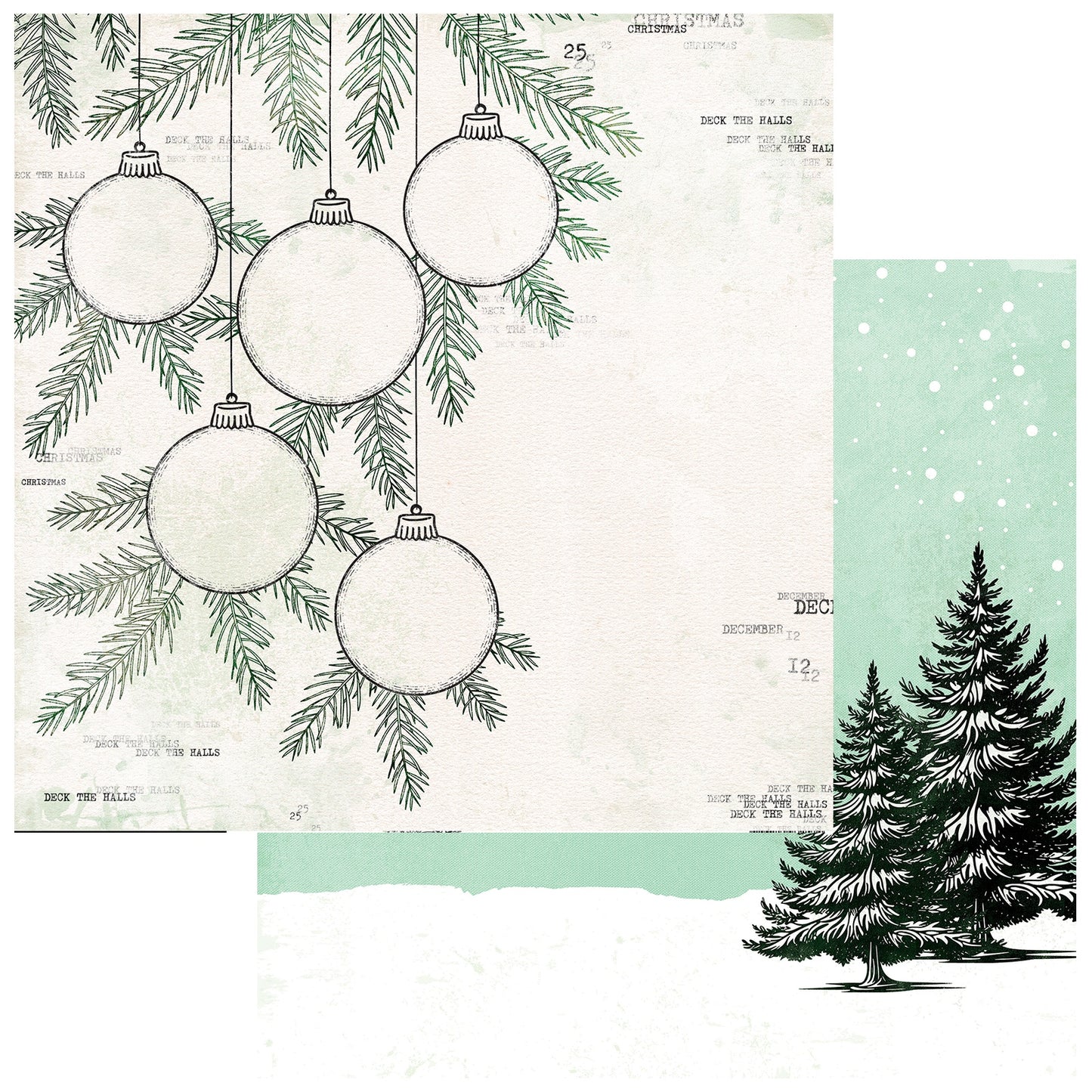 49 and Market - Mistletoe and Memories Collection - 12 x 12 Double-Sided Paper - Starters Paper 8