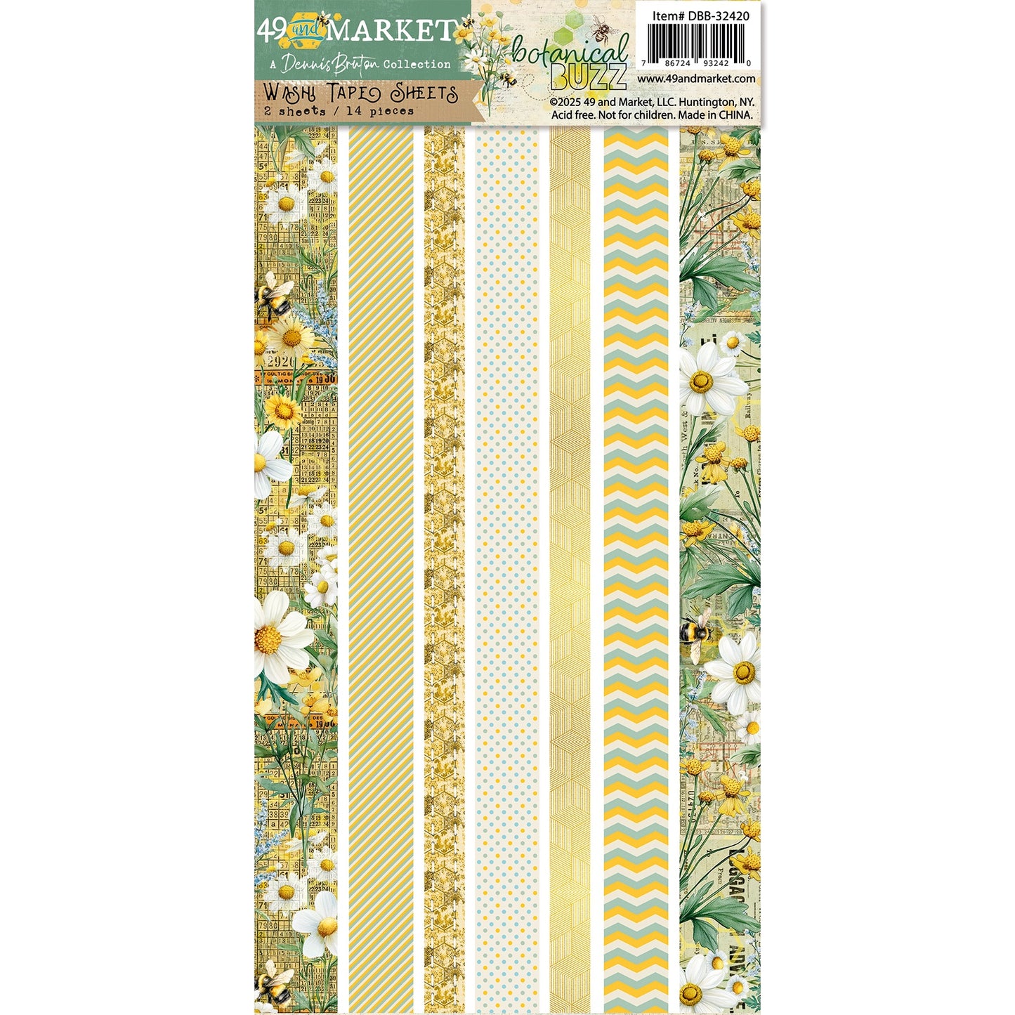 49 and Market - Botanical Buzz Collection - Washi Tape Sheets