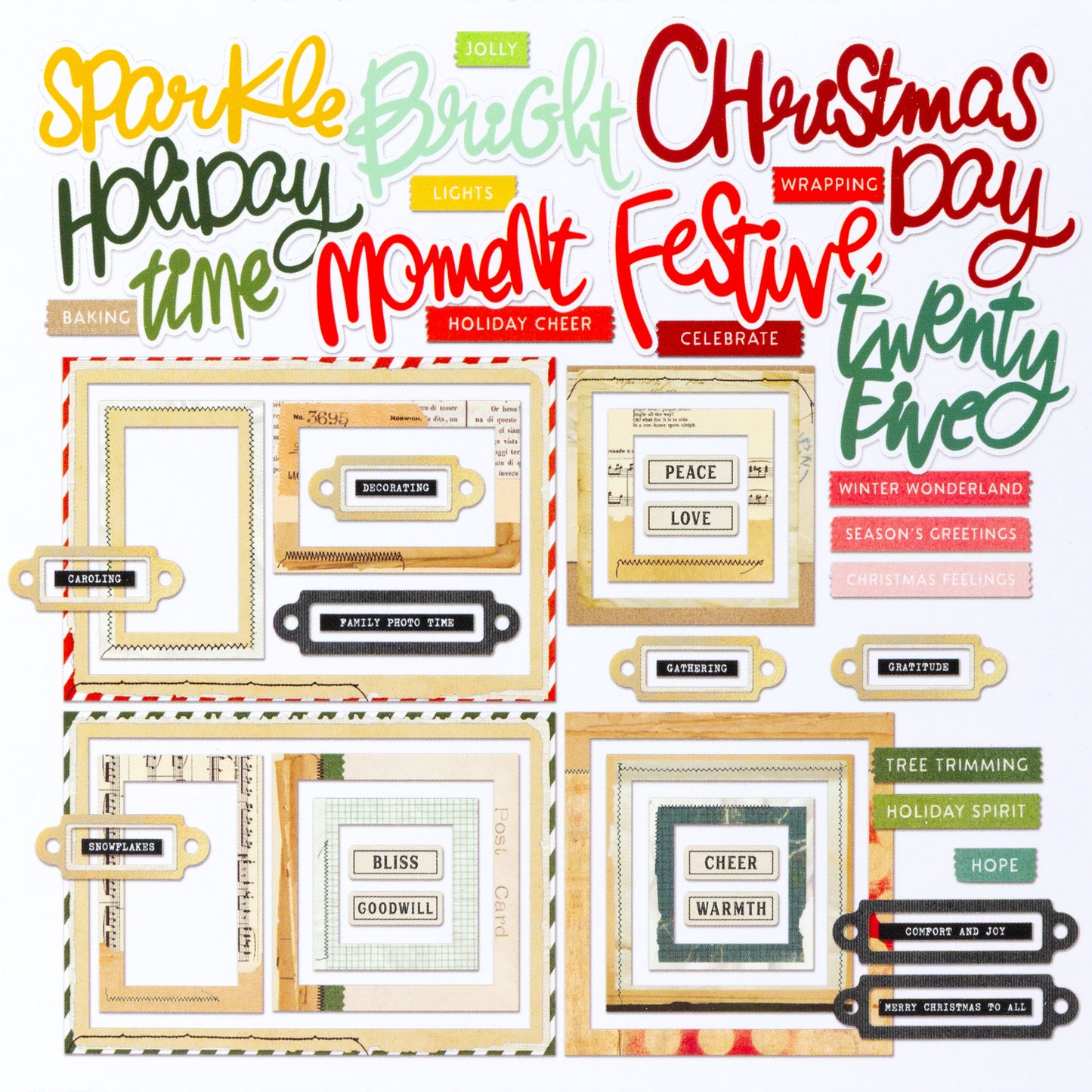 49 and Market - Mistletoe and Memories Collection - Chipboard Basics