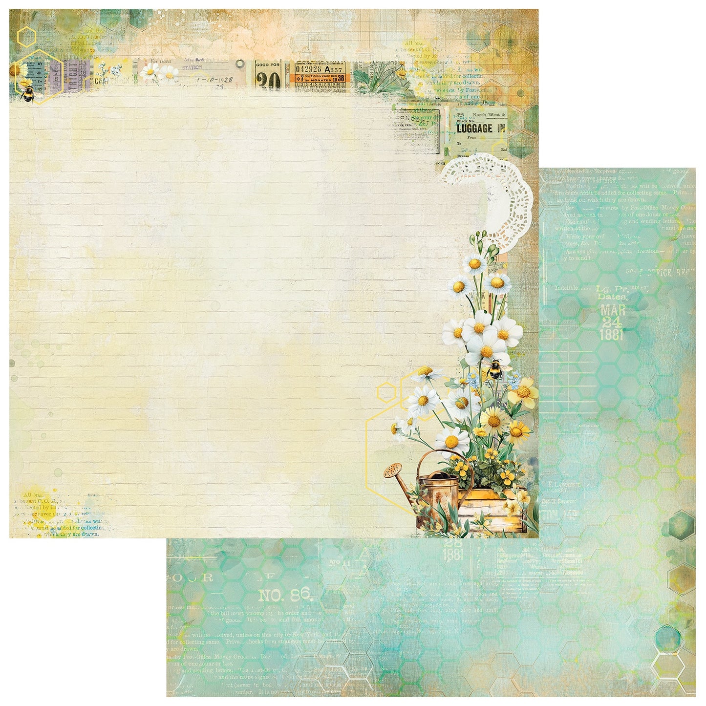 49 and Market - Botanical Buzz Collection - 12 x 12 Double-Sided Paper - Lush