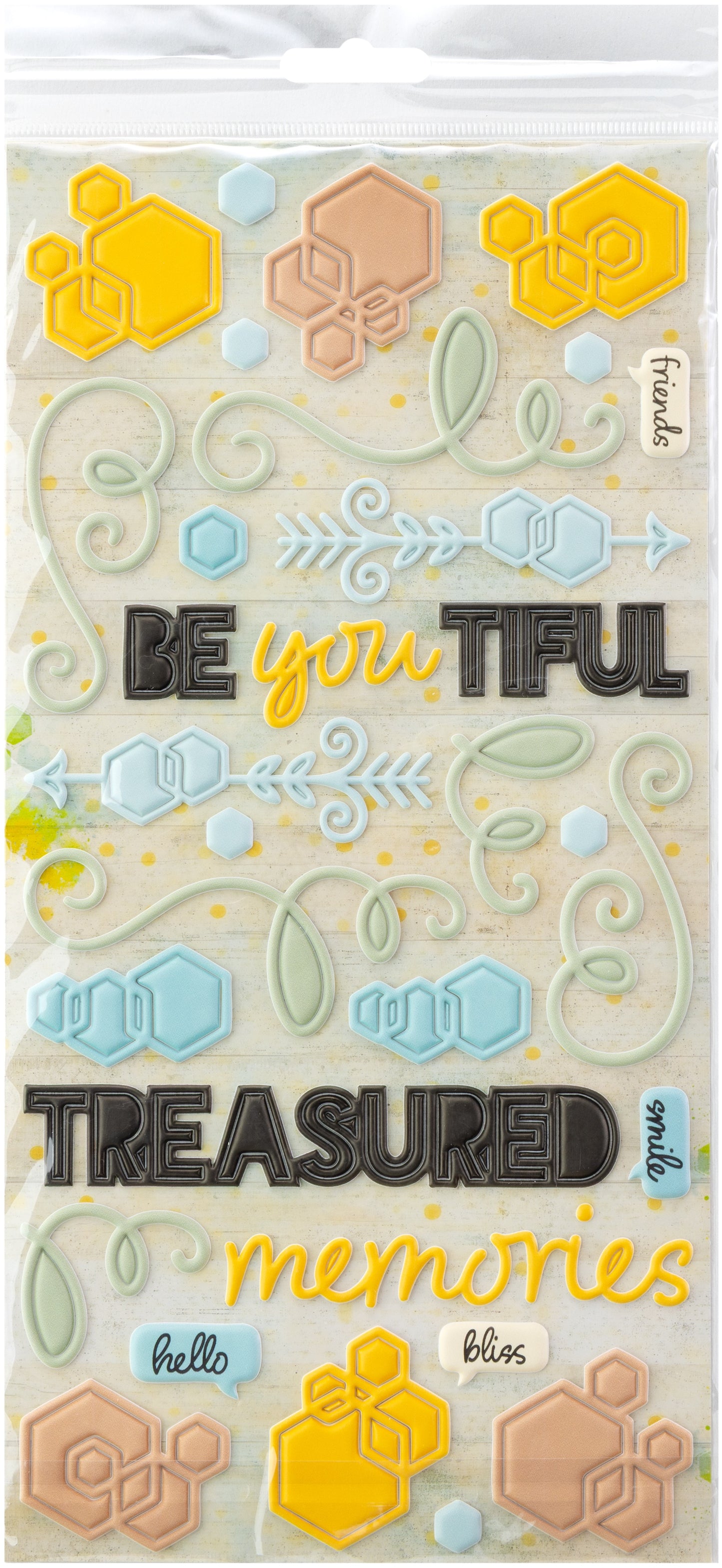 49 and Market - Botanical Buzz Collection - Puffy Stickers