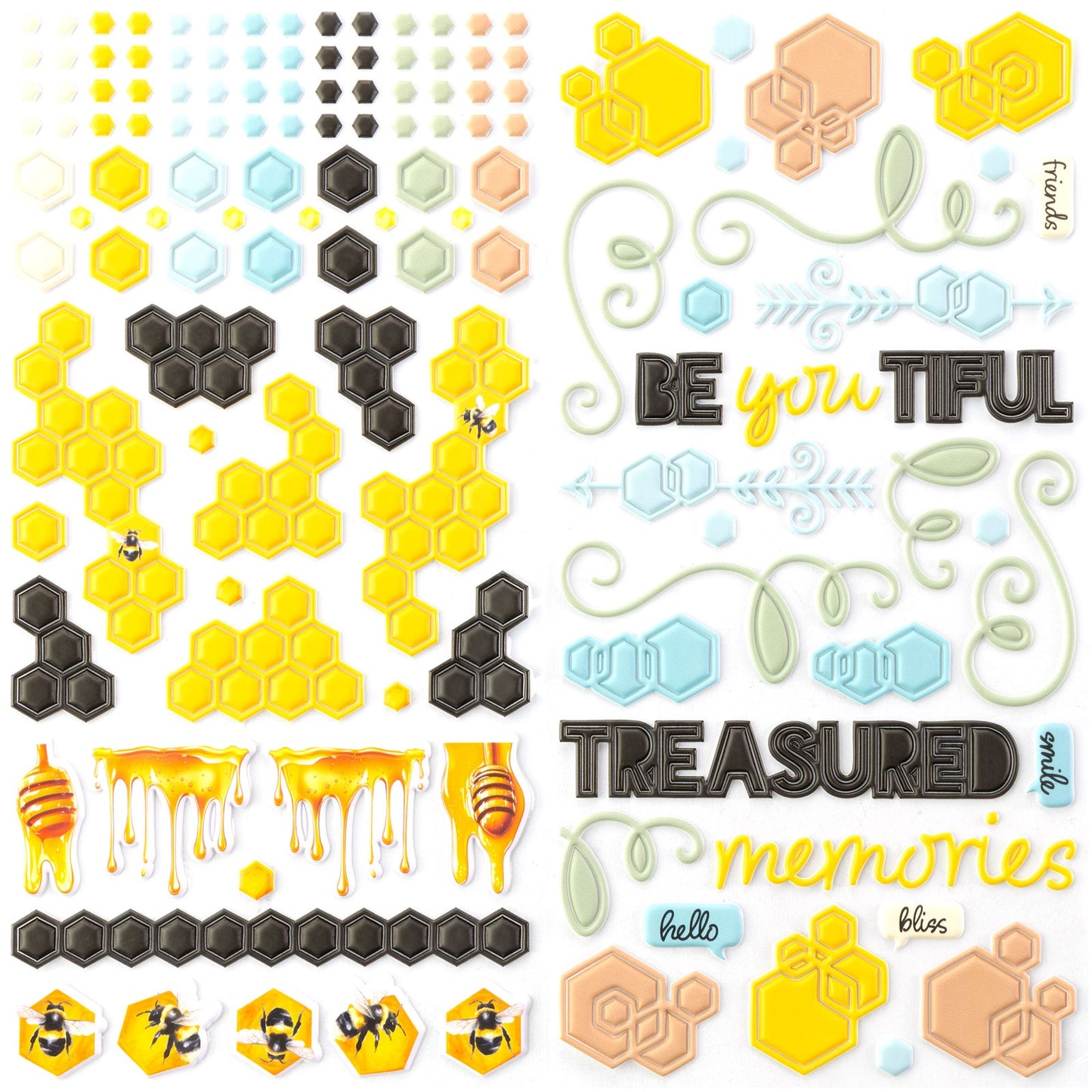 49 and Market - Botanical Buzz Collection - Puffy Stickers