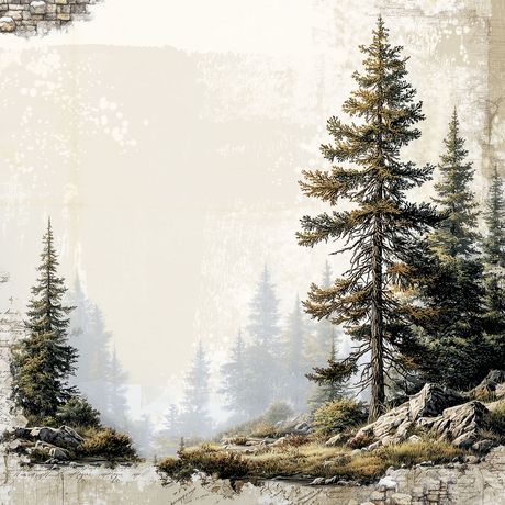 49 and Market - Timber And Tweed Collection - 12 x 12 Double Sided Paper - Pine Needles