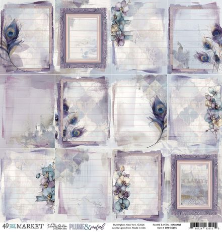 49 and Market - Plume & Petal Collection - 12 x 12 Double Sided Paper - Radiant
