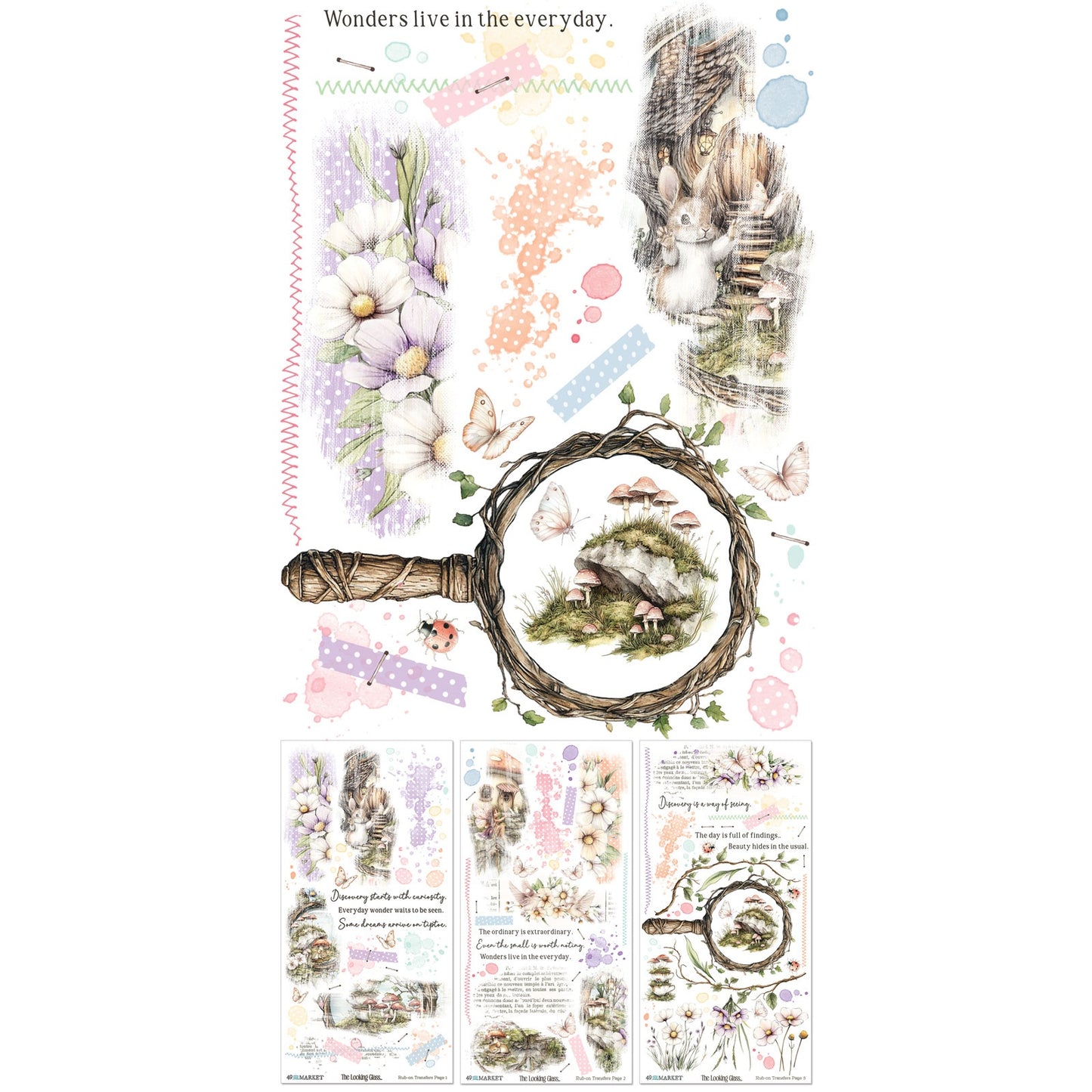 49 and Market - The Looking Glass Collection - Blendable Rub-On Transfers