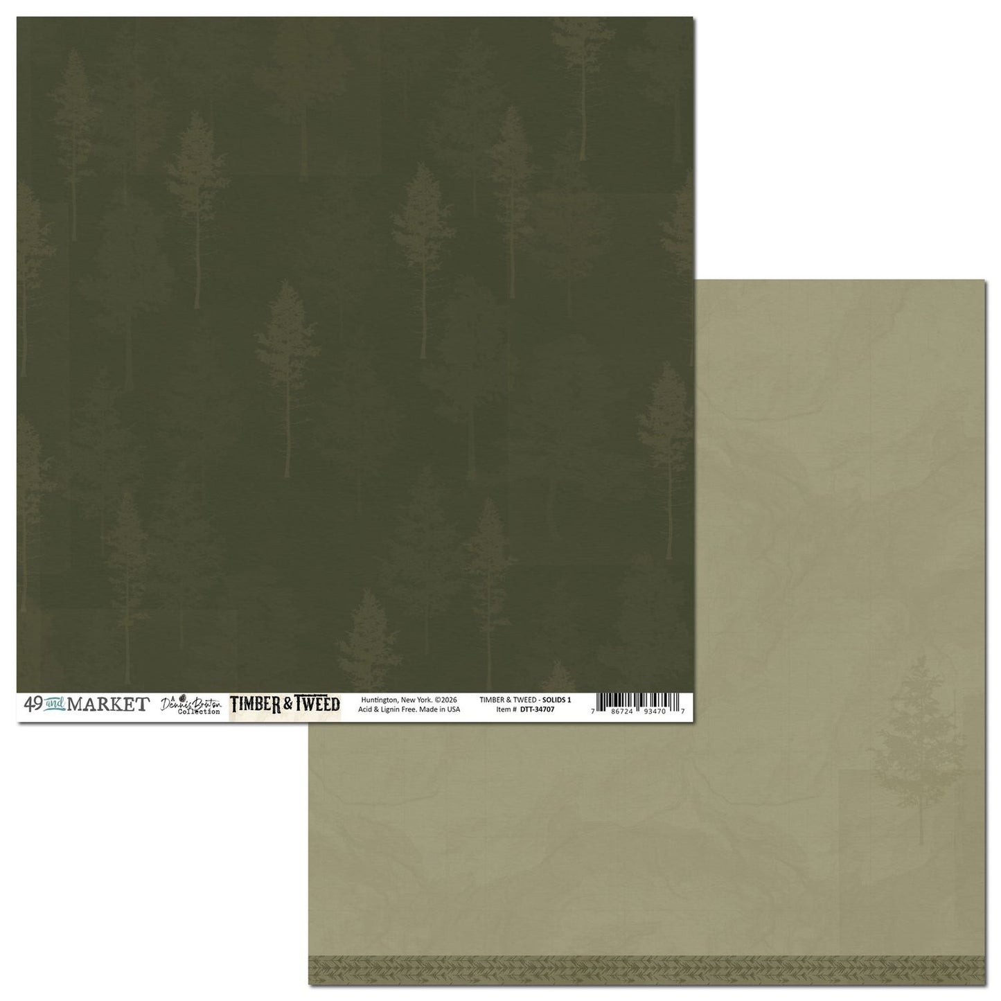 49 and Market - Timber And Tweed Collection - 12 x 12 Double Sided Paper - Solids 1