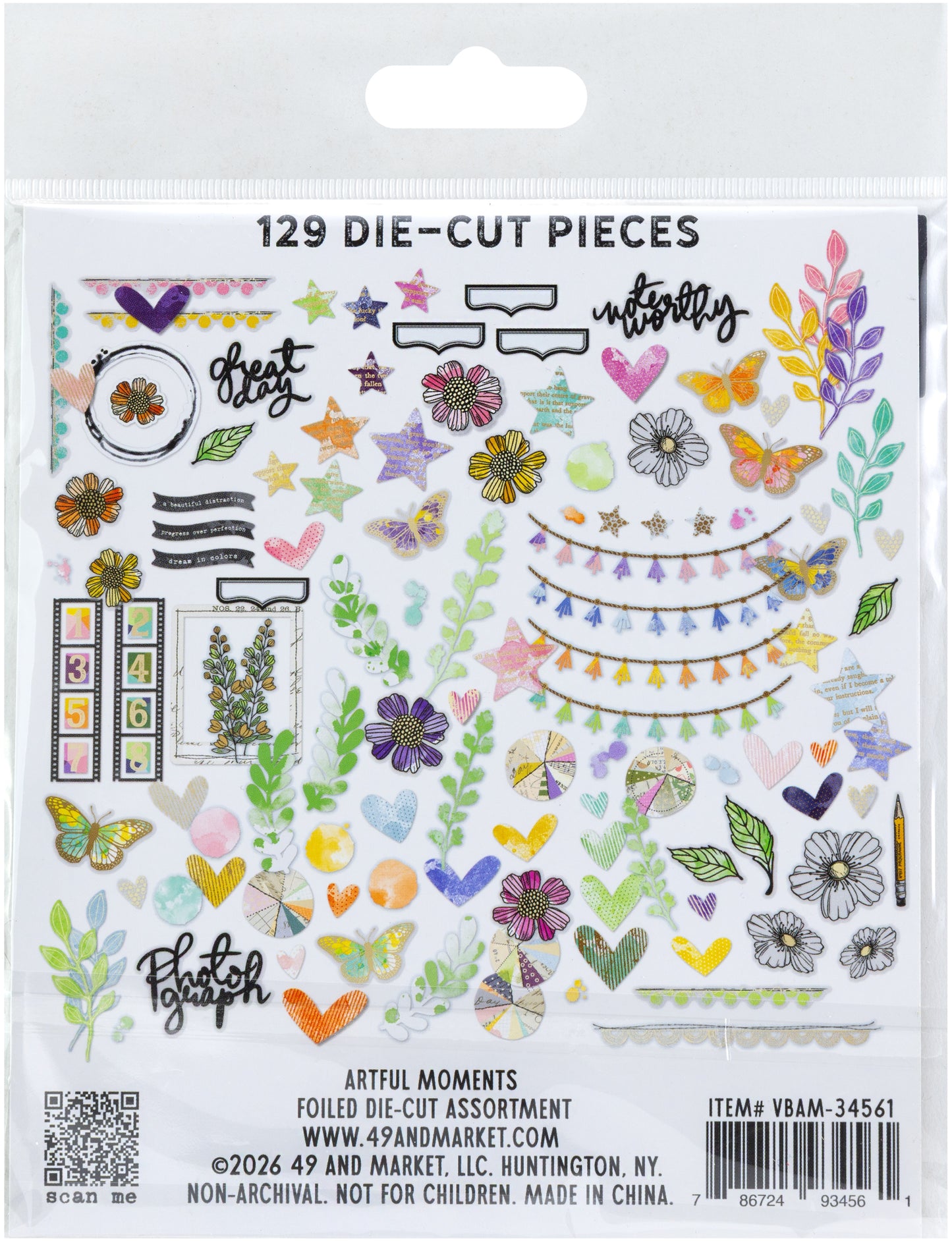 49 And Market - Vicki Boutin - Artful Moments Collection - Ephemera - Foiled Die Cut Assortment