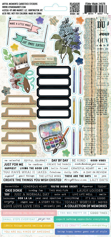 49 And Market - Vicki Boutin - Artful Moments Collection - Cardstock Stickers