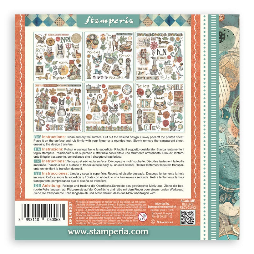 Stamperia - Furry Friends Collection - 6 x 6 Rub-On Assortment