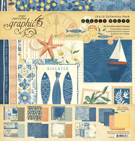 Graphic 45 - Scenic Route Collection - 12" x 12" Collection Pack