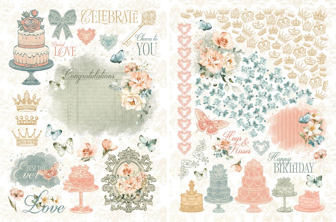 Graphic 45 - Always & Forever Collection - Rub-On Transfers