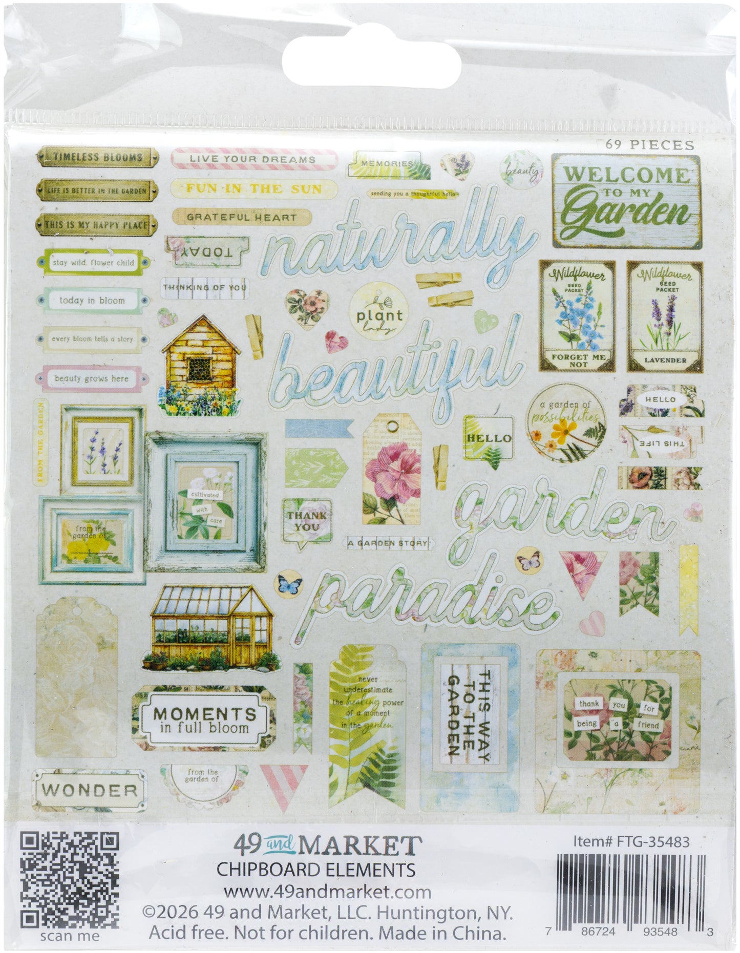 49 And Market - From The Garden Collection - Chipboard Elements