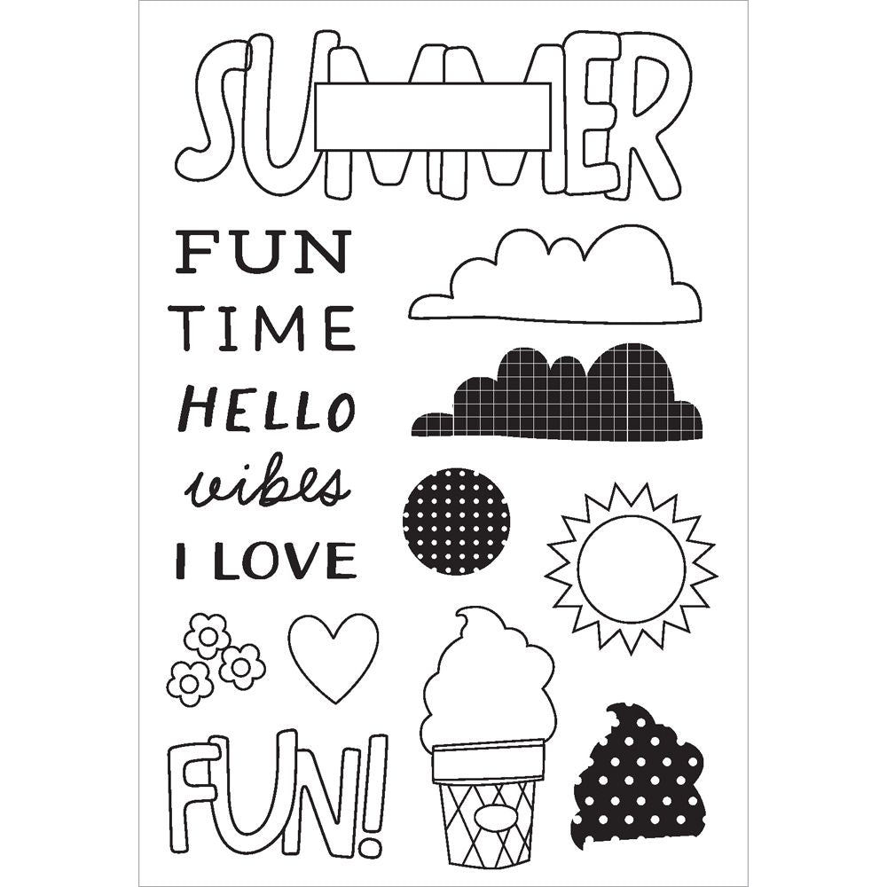 Simple Stories - Sweet Summertime Collection - Clear Photopolymer Stamps