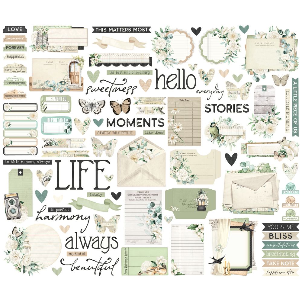 Simple Stories - Simple Vintage Timeless Harmony Collection - Ephemera - Journal Bits And Pieces