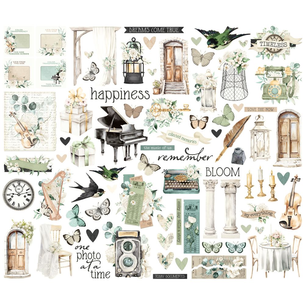 Simple Stories - Simple Vintage Timless Harmony Collection - Ephemera - Bits And Pieces