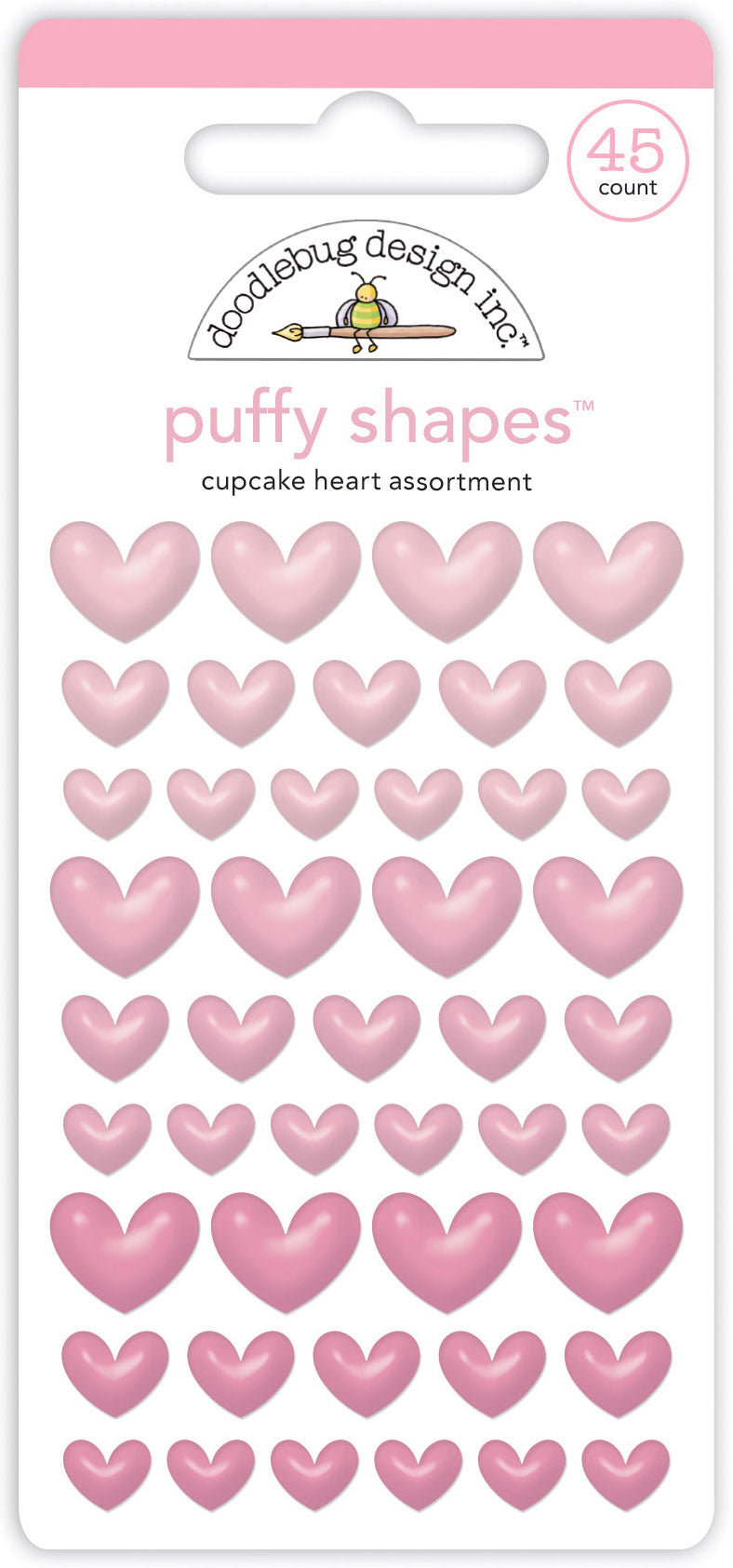 Doodlebug Design - Monochromatic Collection - Stickers - Puffy Shapes - Cupcake Heart
