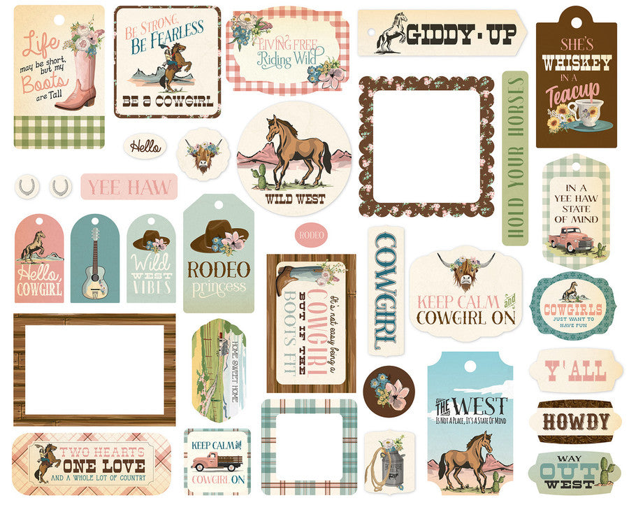 Carta Bella - Cowgirl Collection - Frames and Tags