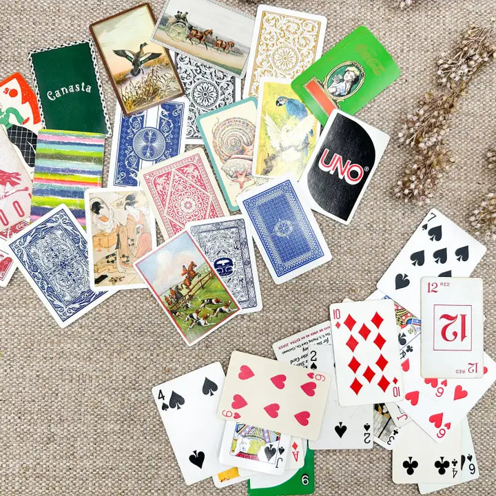 A House Of Books - Vintage Playing Card Pack For Mixed Media Art